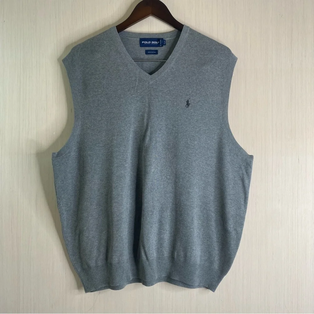 Polo Golf by Ralph Lauren V-Neck Gray Sleeveless Sweater Vest XL
